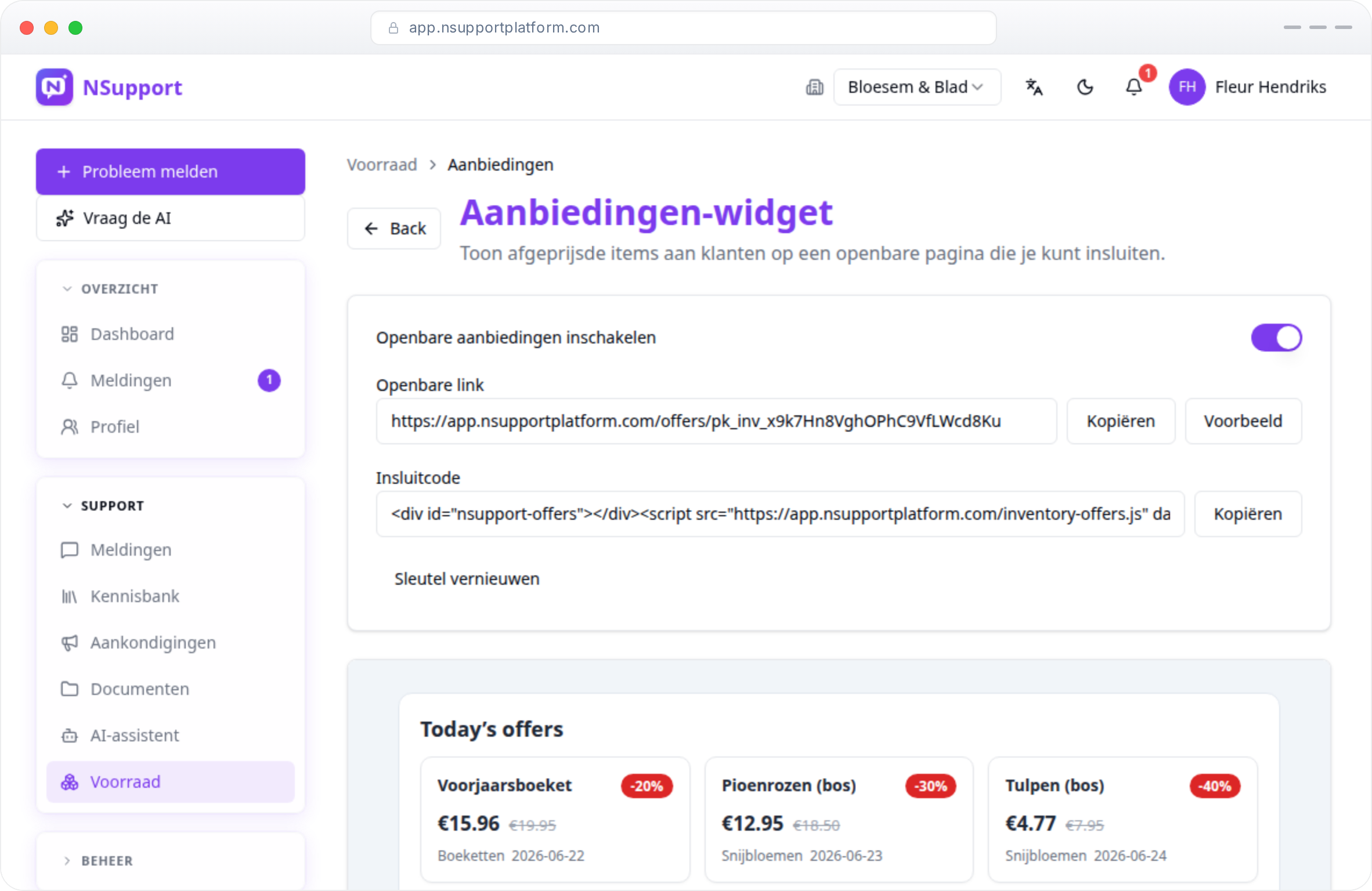 Aanbiedingen met één tik