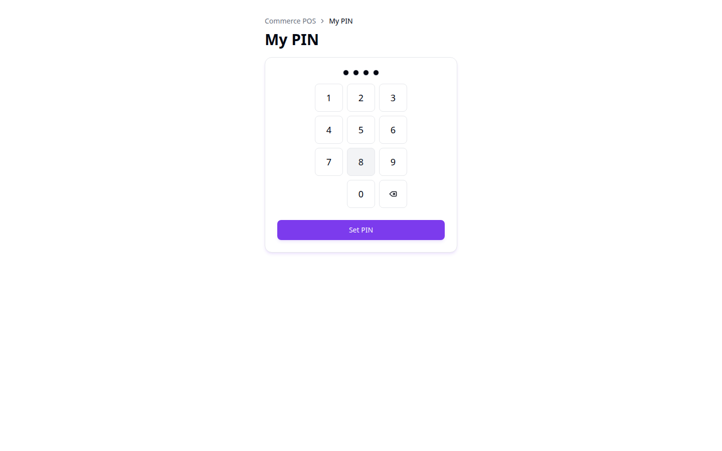 PIN-invoerpaneel met een 4-cijferige PIN ingevoerd